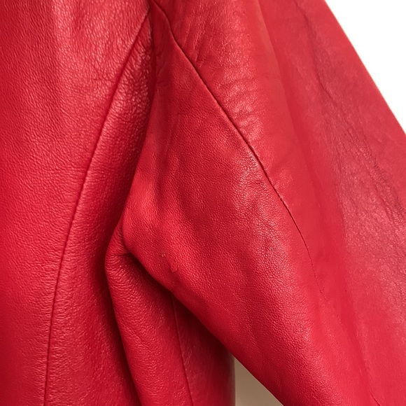 Genuine Leather Jacket Beautiful Red Perfect Fall Outfit - Picture 10 of 16